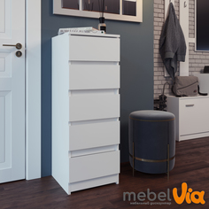 Комод MebelVia Somero белый, 39х30,3х108,2 см