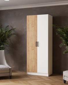 Шкаф распашной Томас, Белый/Дуб крафт золотой, 2100х800х510 No Brand