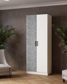Шкаф распашной Томас, Белый/Ателье светлое, 2100х800х510 No Brand