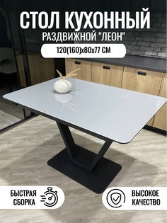 Обеденный стол Три Бобра Леон, металлик