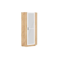 Шкаф Интерьер-Центр ШКУ Вега угловой с зеркалом 80x80x220 Дуб крафт золотой/Белый