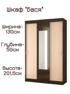 Бася Шкаф (дуб беленый/венге) Фабрика МИФ