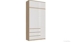 Миф. Челси Шкаф 1200 с антресолью (Ш) (Белый глянец холодный, дуб сонома)