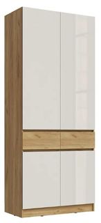 Шкаф 2-х створачтый Роджина Белый глянец/Дуб Крафт МИФ