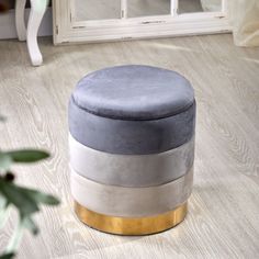 Пуф Glasar 49-333M, с крышкой, серый 33х33х38 ГЛАСАР
