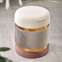 Пуф Glasar 49-335B, с крышкой, бежевый 36х36х44 ГЛАСАР