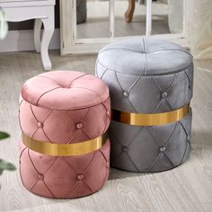 Пуфы с крышкой Glasar 49-334/BM 2 шт, серый ГЛАСАР