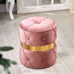 Пуф Glasar 49-334M, с крышкой, розовый 35х35х40 ГЛАСАР