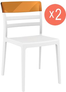 Стулья Siesta Moon белый янтарный 2 шт