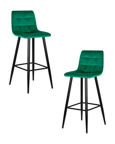 Барный стул DOBRIN NICOLE 2 шт черные ножки;зелёный