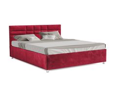 Кровать полутораспальная Mebel-ars Нью-Йорк 140х190, бархат красный STAR VELVET 3 DARK RED