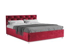 Кровать полутораспальная Mebel-ars Классик 140х190, бархат красный STAR VELVET 3 DARK RED