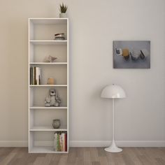 Стеллаж Шеллиак ДЗК, 203х25х60см, Белый шагрень Шелиак
