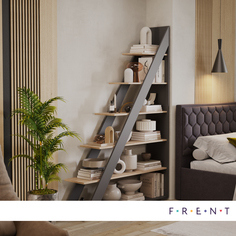 Стеллаж FRENT Тип 14 Графит серый/Дуб сонома