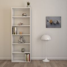 Стеллаж Шеллиак ДЗК, 203х25х70см, Белый шагрень Шелиак