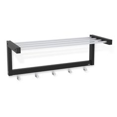 Вешалка настенная 5 крючков 65x26.5x25 см цвет чёрный Decor