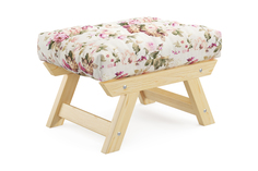 Пуф НОНТОН Амбер, 66х50х46 см, бежевый с цветами