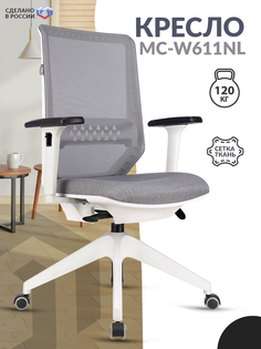 Кресло MC-W611NL серый TW-04 38-417 сетка/ткань крестов.4-луч. пластик пластик белый Бюрократ