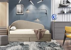 Кровать Берёзка с выдвижными ящиками "Ника", левый угол Velutto 05