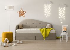 Кровать с выдвижными ящиками Берёзка "Ника" с пуговицами угол слева Velutto 05