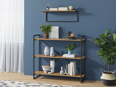 Стеллаж Loftyhome Мальборк Рант 120 Дуб Золотой