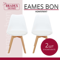 Стул Bradex Eames Bon белый, 49x54x84 см, экокожа, 2 шт.