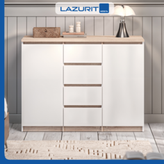 Комод Lazurit Sven 120.6x50.4x91.5 см белый / сонома Лазурит