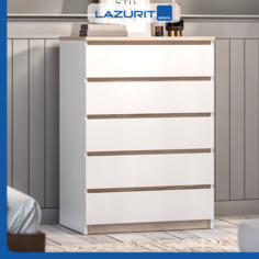 Комод Lazurit 78.6x50.4x112.3 белый / сонома Лазурит