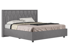 Кровать Кураж Кендел Люкс ПМ Серый, микровелюр 140х200 см