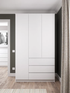 Шкаф распашной QualisMebel Уинстон 1600х600х2100, Белый