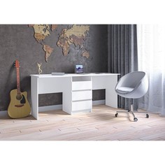 Компьютерный стол 175x60.8x75 см белый No Brand