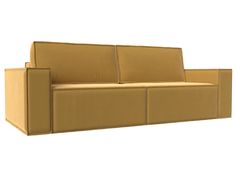 Диван прямой Хит Диванов Куба микровельвет, еврокнижка, желтый