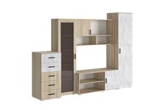 Гостиная Вся мебель № 10 Вариант 1 коричневый 235x43x200