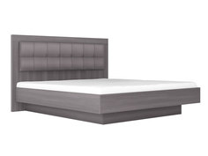 Двуспальная кровать КУРАЖ Парма Нео Делюкс ПМ Лиственница темная Экокожа дила, 180х200 см