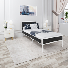 Кровать Solarius Лофт KOMP90loft-onix-white-orto черный оникс 90х200