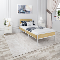 Кровать Solarius Лофт KOMP90loft-lak-white-orto бежевый 90х200 см