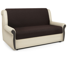 Диван-кровать Шарм-Дизайн Аккорд М 140 рогожка шоколад и экокожа беж