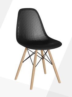 Стул для кухни СтулБержи EAMES DSW, деревянные ножки, 1 шт., черный