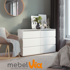 Комод MebelVia Somero белый, 119х39,3х78,4 см