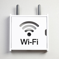 Полка настенная ABC Decor для роутера Wi-Fi Линии, белый, 27х26х8 см