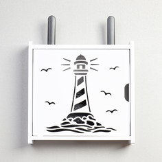 Полка настенная ABC Decor для роутера Wi-Fi Маяк, белый, 27х26х8 см