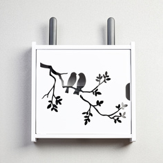 Полка настенная ABC Decor для роутера Wi-Fi Птички, белый, 27х26х8 см