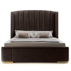 Кровать двуспальная Hodos Home Madison коричневая 160х200