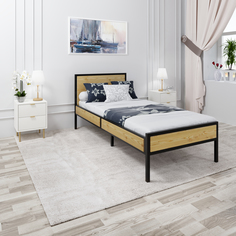 Кровать Solarius Лофт KOMP90loft-net-black-orto бежевый 90х200