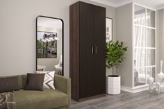 Шкаф FURNISTYLE Лайф 80х40х215 Дуб экспрессив/Венге