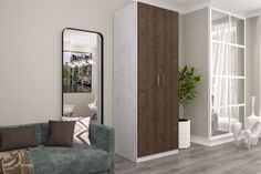 Шкаф FURNISTYLE Лайф 80х60х215 Северное дерево/Дуб Экспрессив