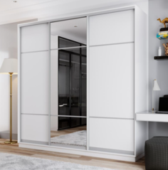 Шкаф-купе QualisMebel Рамира 2200х450х2500, Белый