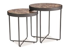 Набор журнальных столиков SIGNAL MANTA, мрамор/черный