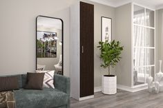 Шкаф FURNISTYLE Лайф 40х40х215 Северное дерево/Венге