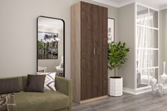 Шкаф FURNISTYLE Лайф 80х40х215 Дуб сонома/Дуб экспрессив